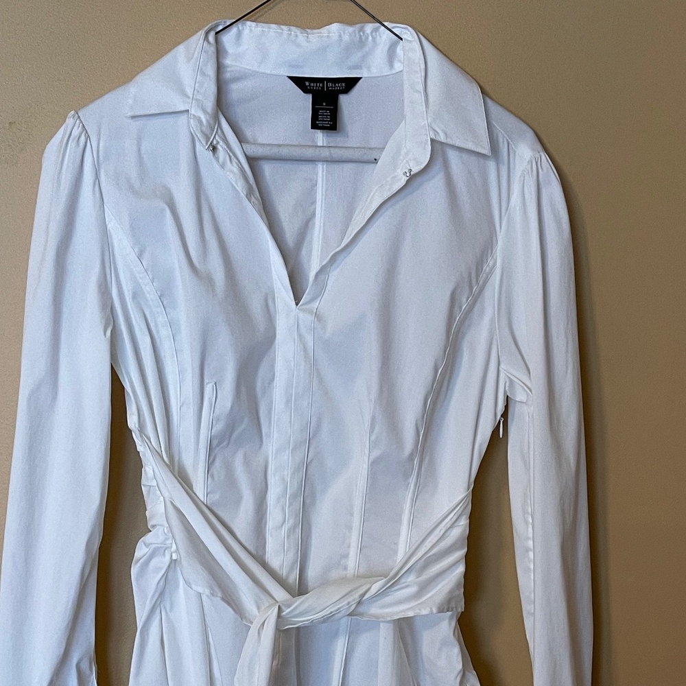 White House/Black Market Stunning Wrap Around White Blouse, Size 8